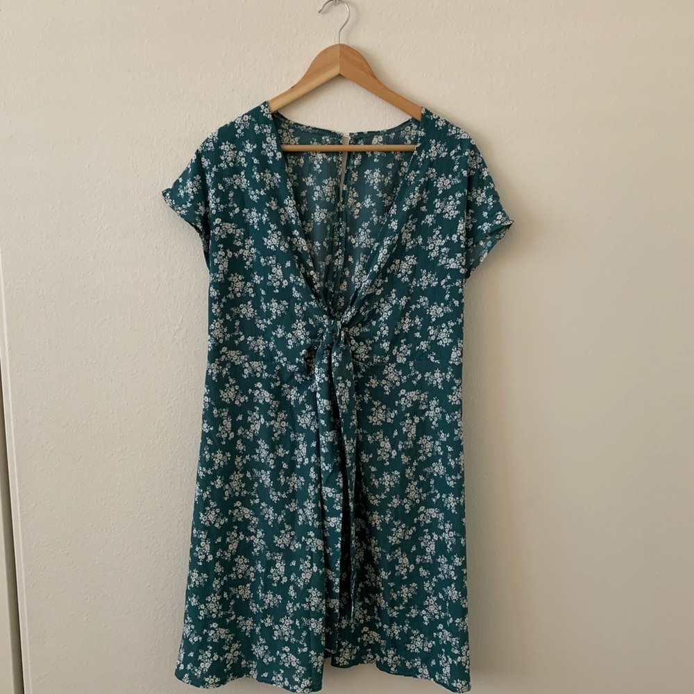 Green, Flowery Summer Dress